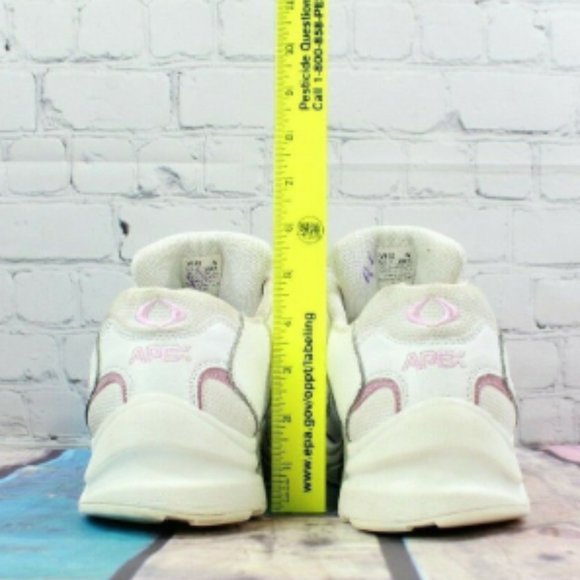 Apex White Leather Double Strap Comfort Walking Sneakers Size 11 W - Picture 8 of 9